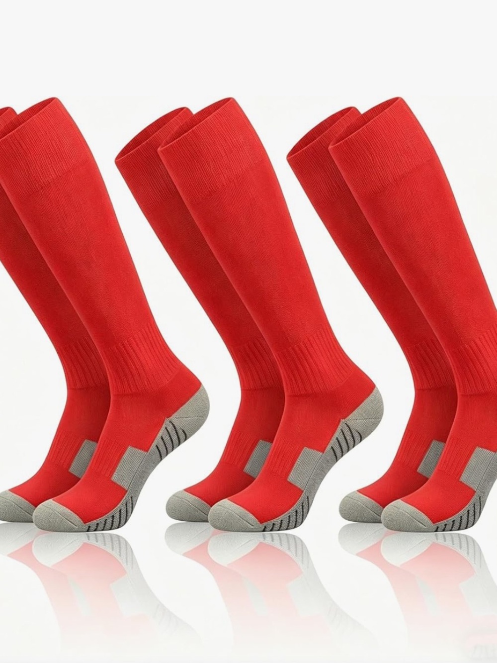 Three pairs of red baseball ⚾️ socks